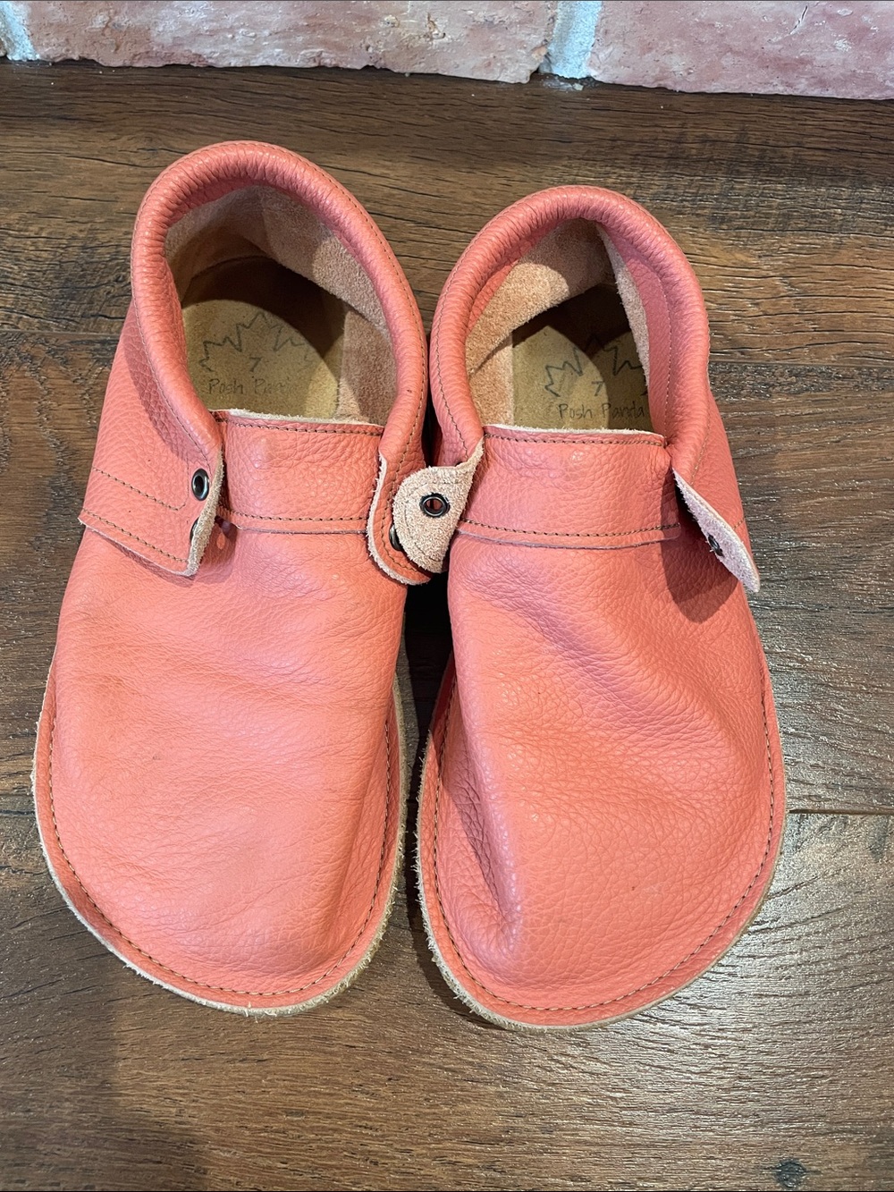 Coral Posh Panda Leather Moccasins